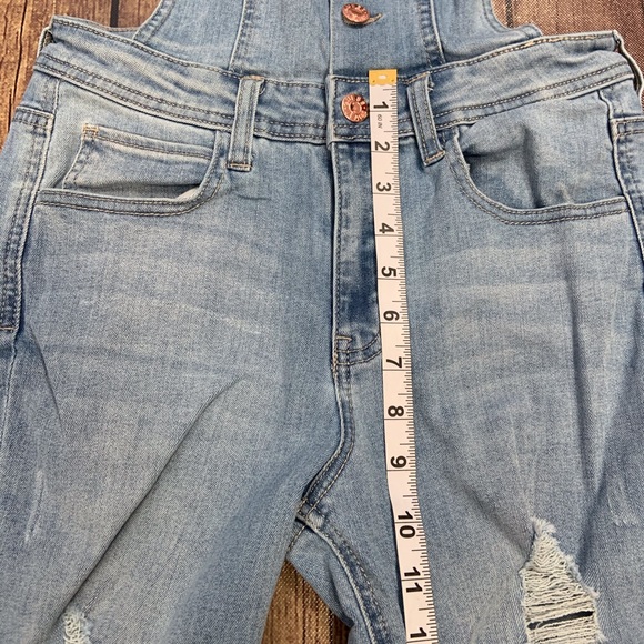 Guess Distressed Denim Skinny Overalls - Picture 4 of 8